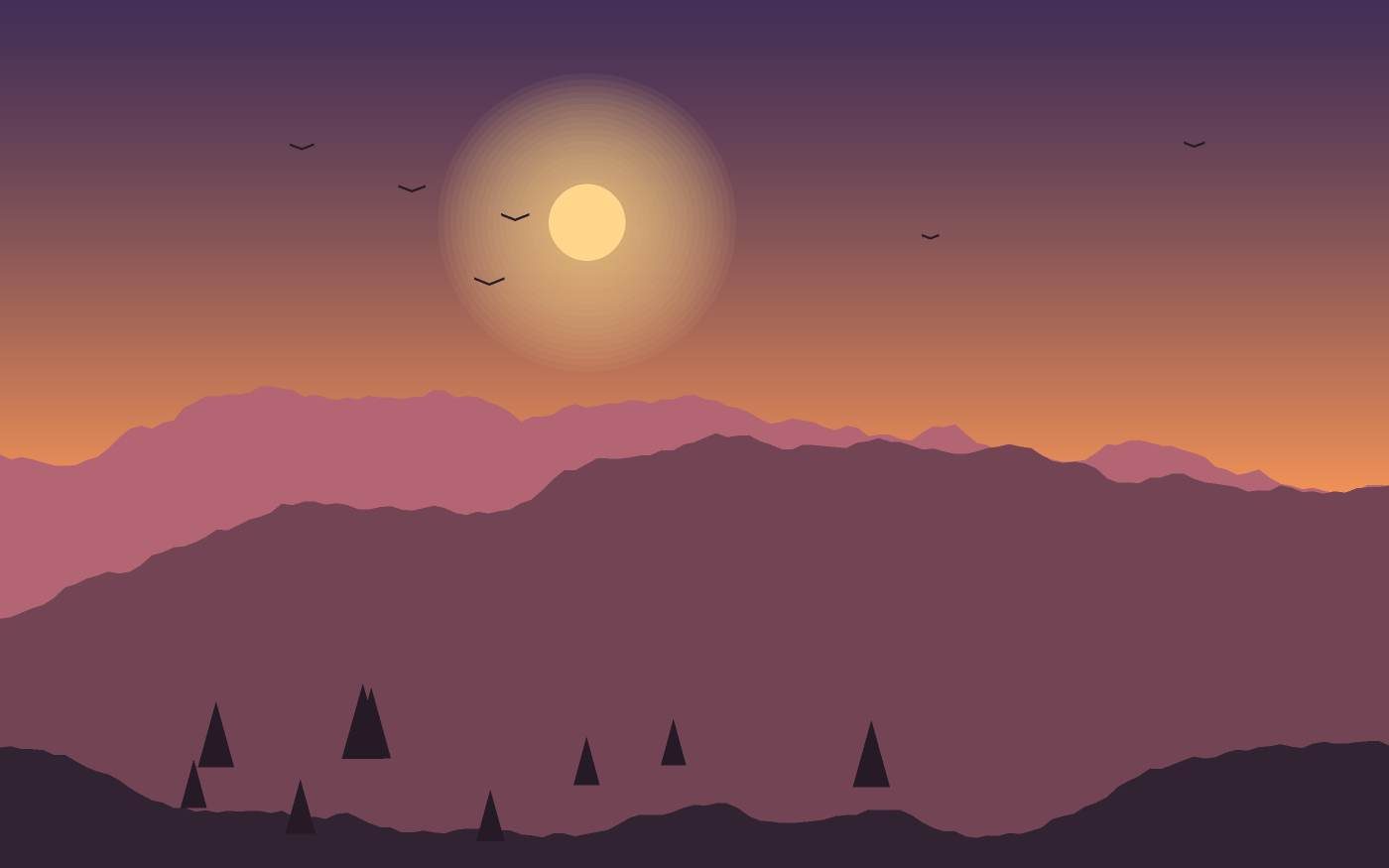 Illustrazione di un paesaggio