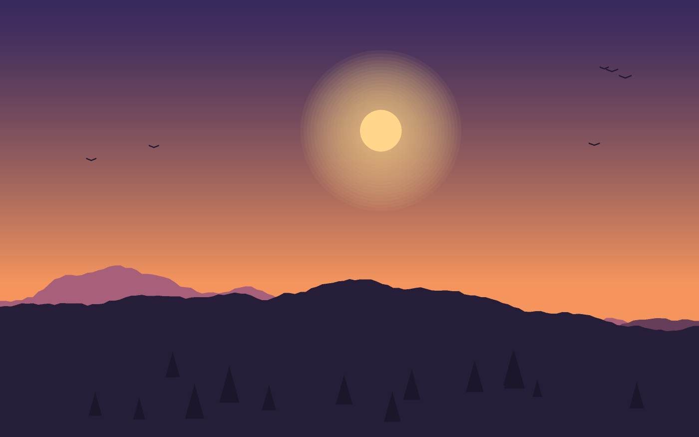 Ilustração de uma paisagem