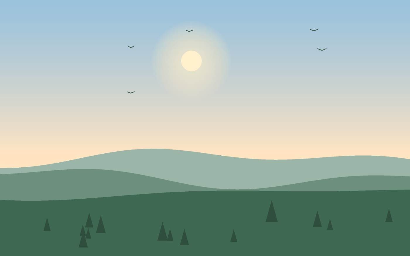 Ilustração de uma paisagem