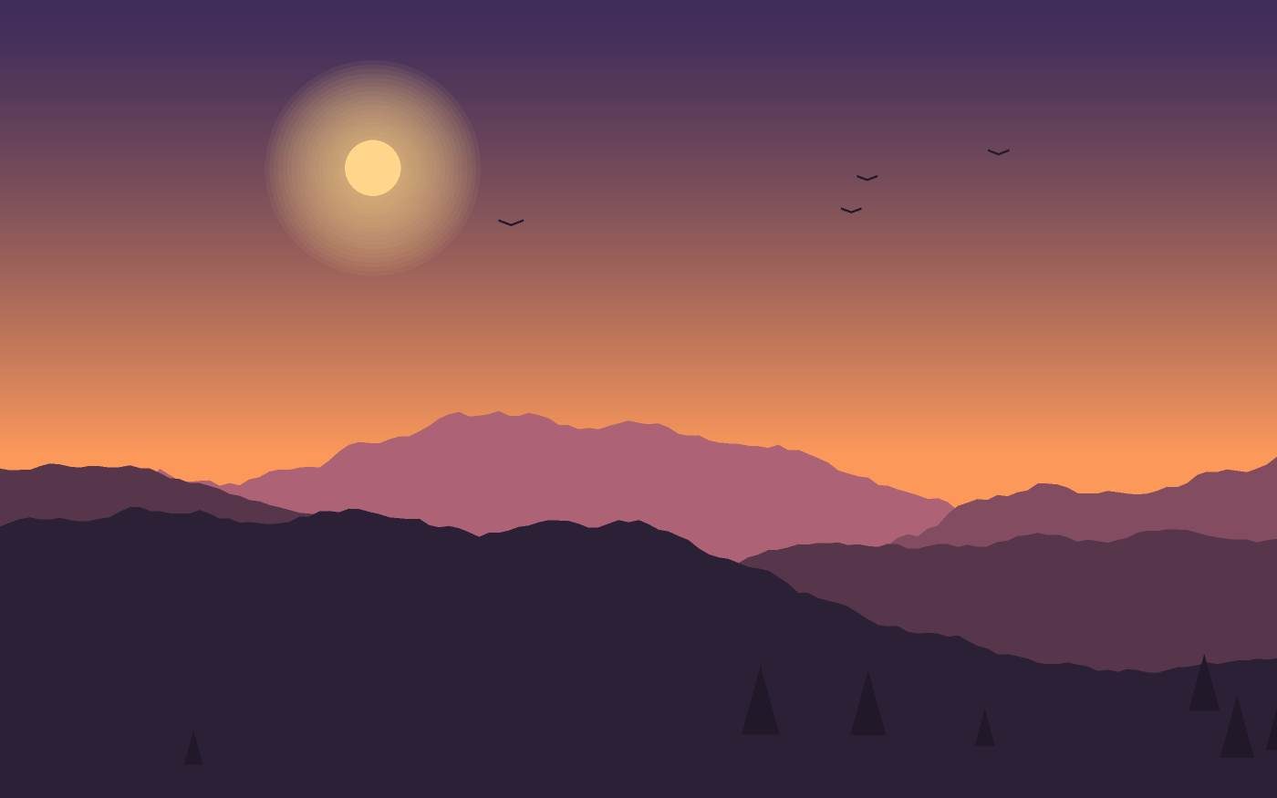Ilustração de uma paisagem