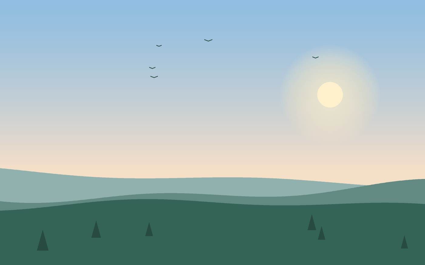 Ilustração de uma paisagem