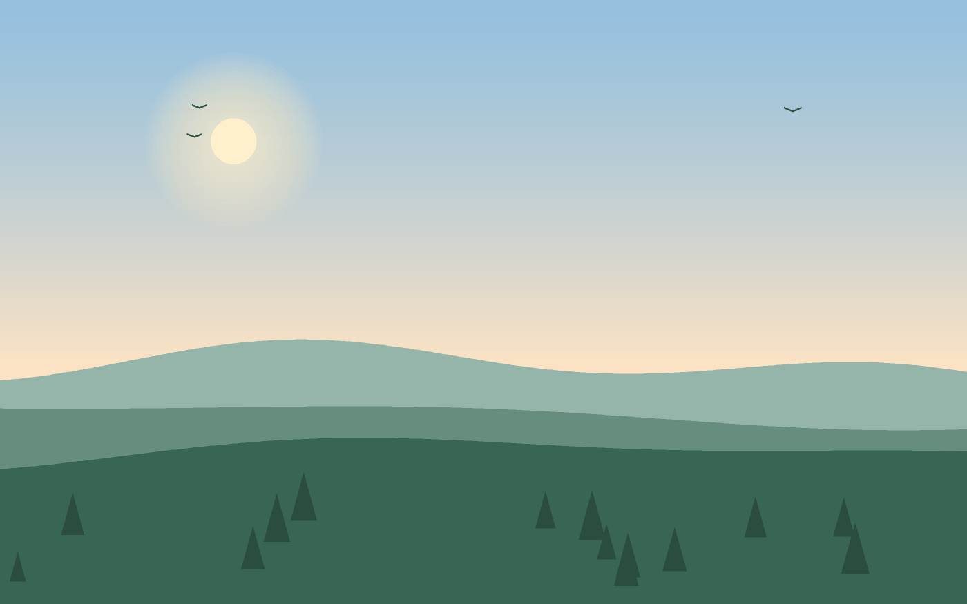 Ilustração de uma paisagem